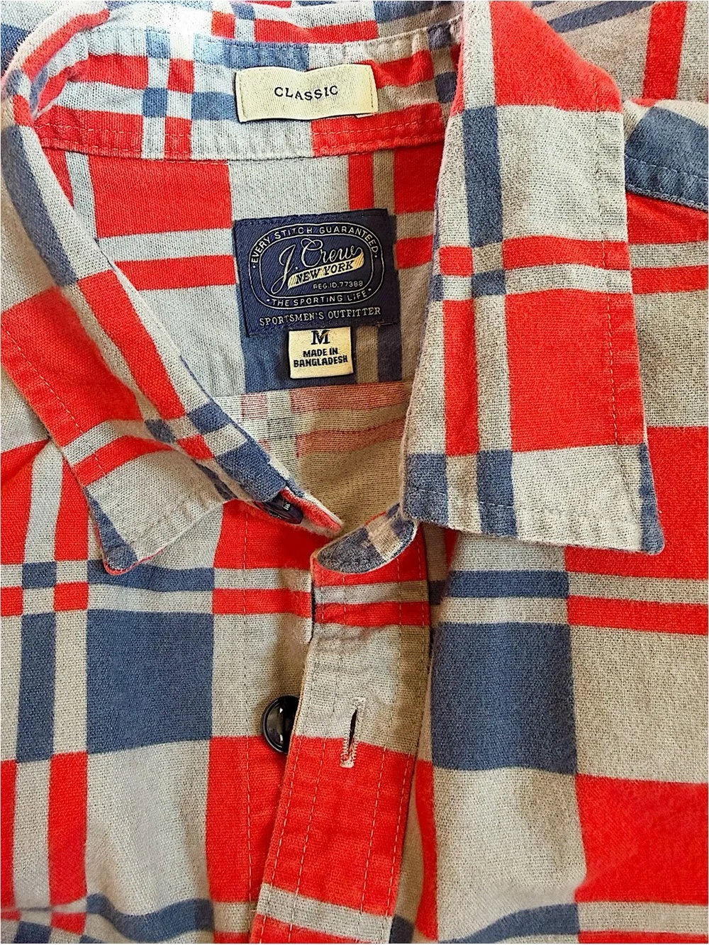 J. Crew Red and Blue Plaid Casual Button-Down Shirt